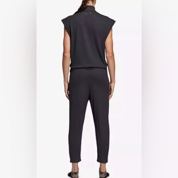 ADIDAS CLIMALITE Charcoal Gray WANDERLUST Wrap Front Jumpsuit Women’s LARGE - Picture 2 of 15